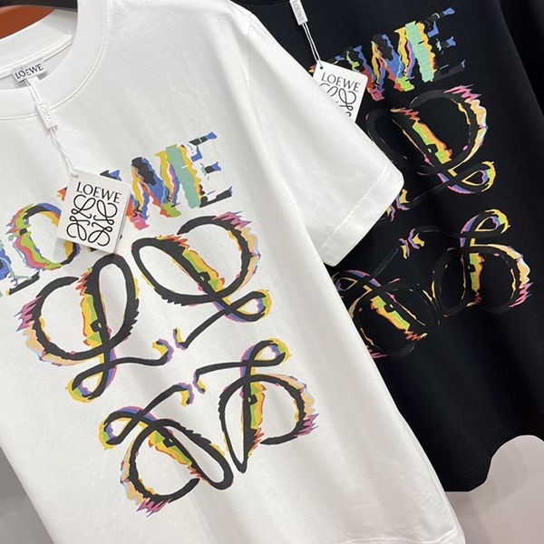 一目惚れ♪ ロエベ アナグラム ロゴ コットン Tシャツ 偽物 lom23500